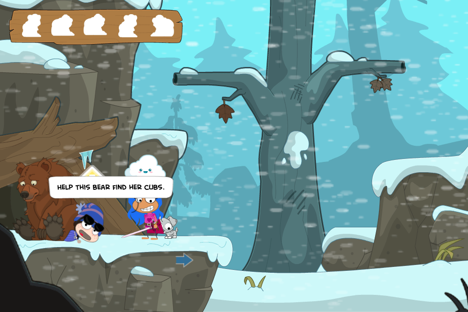"Help this bear find her cubs!"