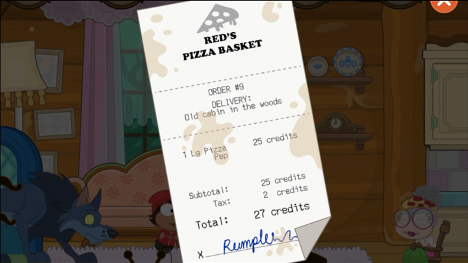 Red's Pizza Receipt