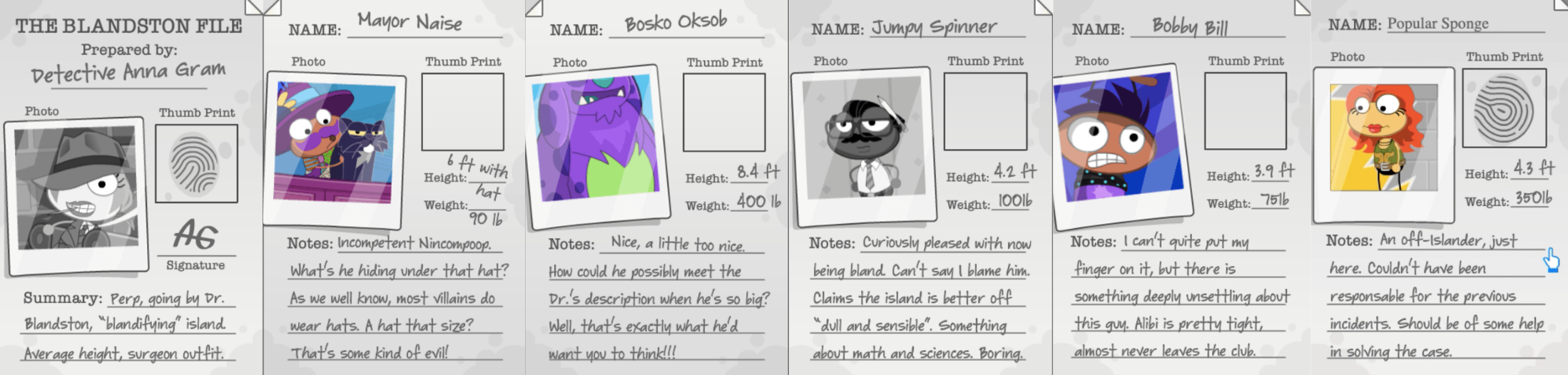 Suspect File pages