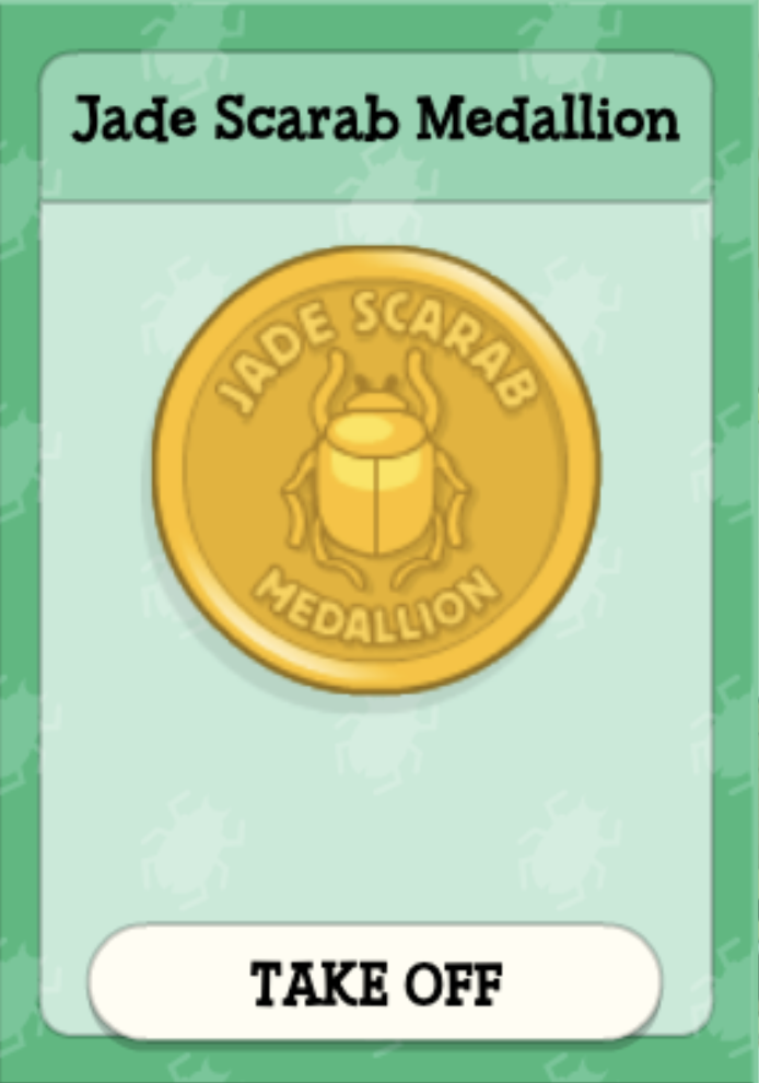 Jade Scarab Island medallion
