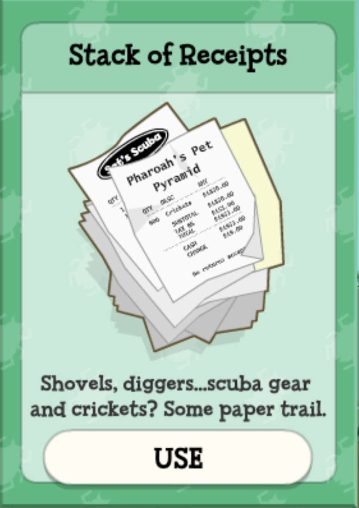 Stack of receipts